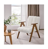 Yaheetech Mid Century Boucle Upholstered Lounge Chair