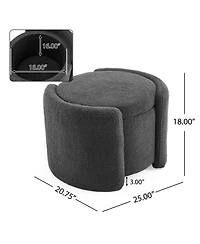 Streamdale Cozy Boucle Storage Ottoman Stylish Comfort with Hidden Storage