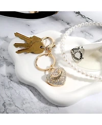 Juicy Couture Pave Heart Keychain – Sparkling Gold-Tone Charm