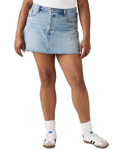 Levi's Plus Cotton Iconic 501 Mid-Rise Denim Skirt