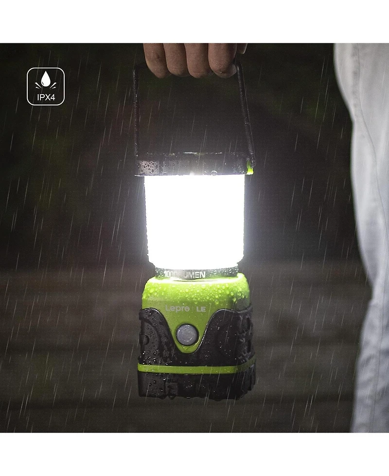 Lepro 1000LM Battery Powered Led Camping Lantern, Waterproof with 4 Light Modes,Not Rechargeable, Ideal for Camping, Emergency, Power Outages