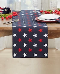 Saro Lifestyle Patriotic Americana Stars Table Runner, 14" x 72"