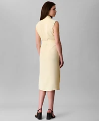 Calvin Klein Women's Sleeveless Tie-Waist Shirtdress