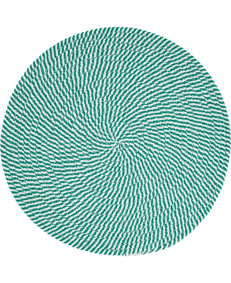 Saro Lifestyle Stripe of Mint Placemats, 15" Round