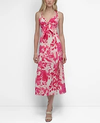 Dkny Women's Bow-front Buckled-strap Midi Dress