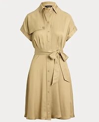 Lauren Ralph Women's Belted Twill Short-Sleeve Shirtdress