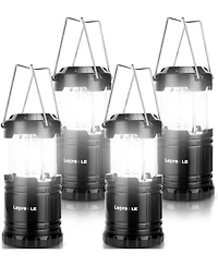Lepro Led Camping Lanterns Battery Powered, Collapsible, IPX4 Water Resistant, Outdoor Portable Lights for Emergency, Hurricane