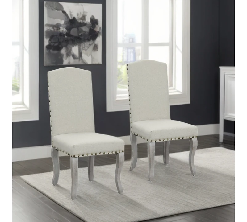Contemporary Upholstered Fabric Dining Parsons Chairs – Set of 2