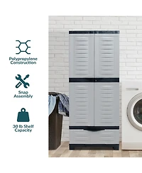 Versatile Storage Cabinet with 3 Adjustable Shelves and Lockable Doors - 57.5"