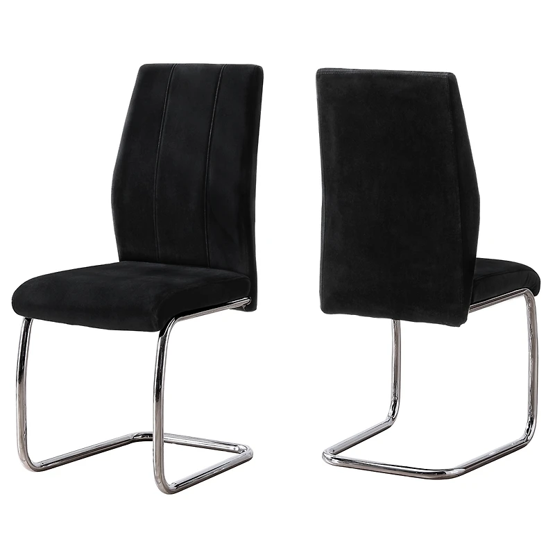 Set of Two Upholstered Velvet Dining Side Chairs