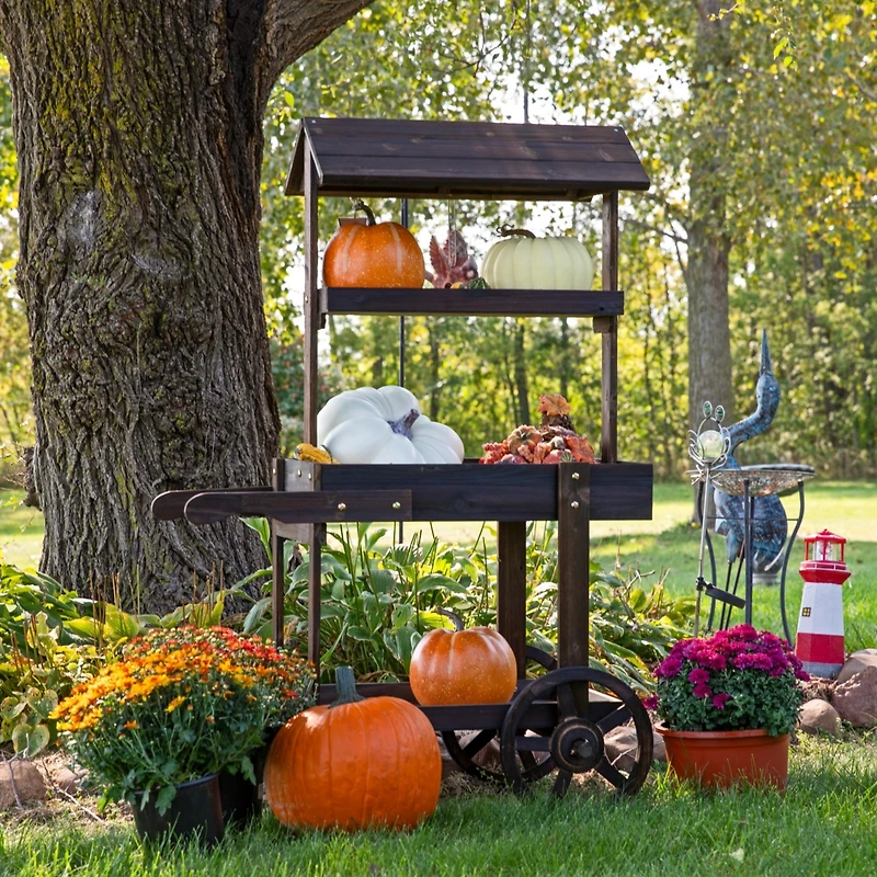 Country Market Flower Cart Display Stand - 49.25” H