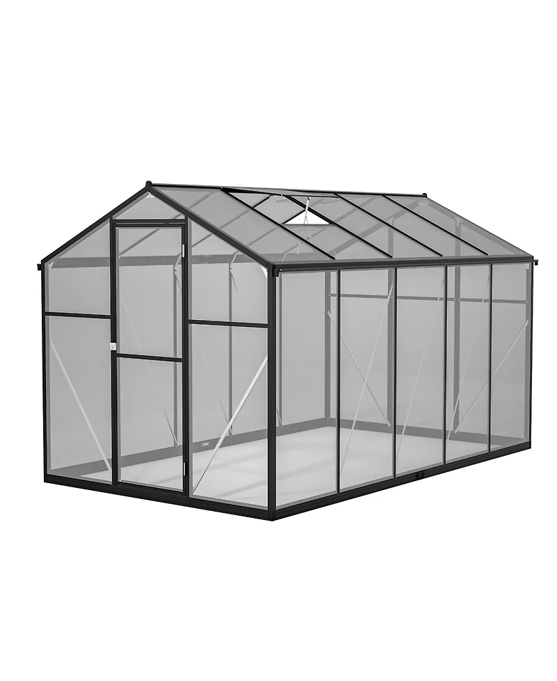 Streamdale 6x10 Polycarbonate Greenhouse Kit with Aluminum Frame and Adjustable Roof Vent
