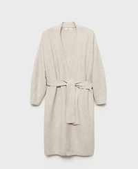 Mango Women's Long Knitted Cardigan Sweater