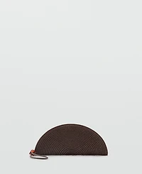 Mango Women's Natural Fiber Zipper Toiletry Bag