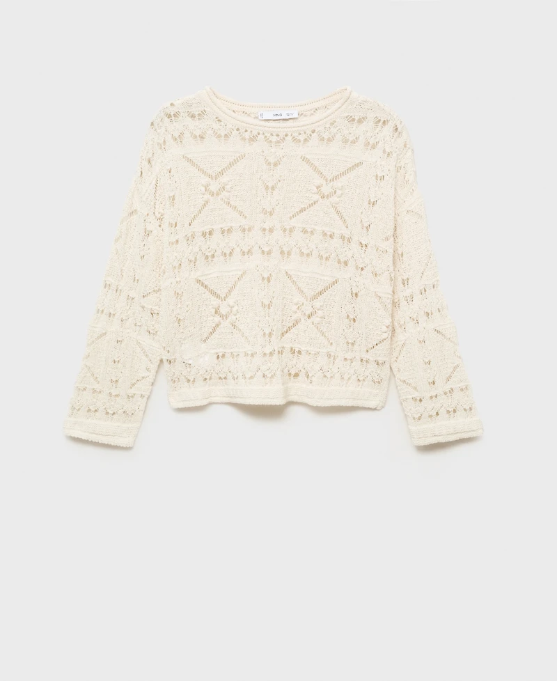 Mango Women's Oversized Openwork Knitted Sweater