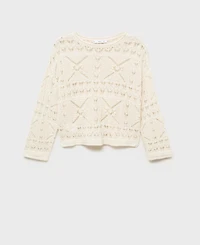 Mango Women's Oversized Openwork Knitted Sweater