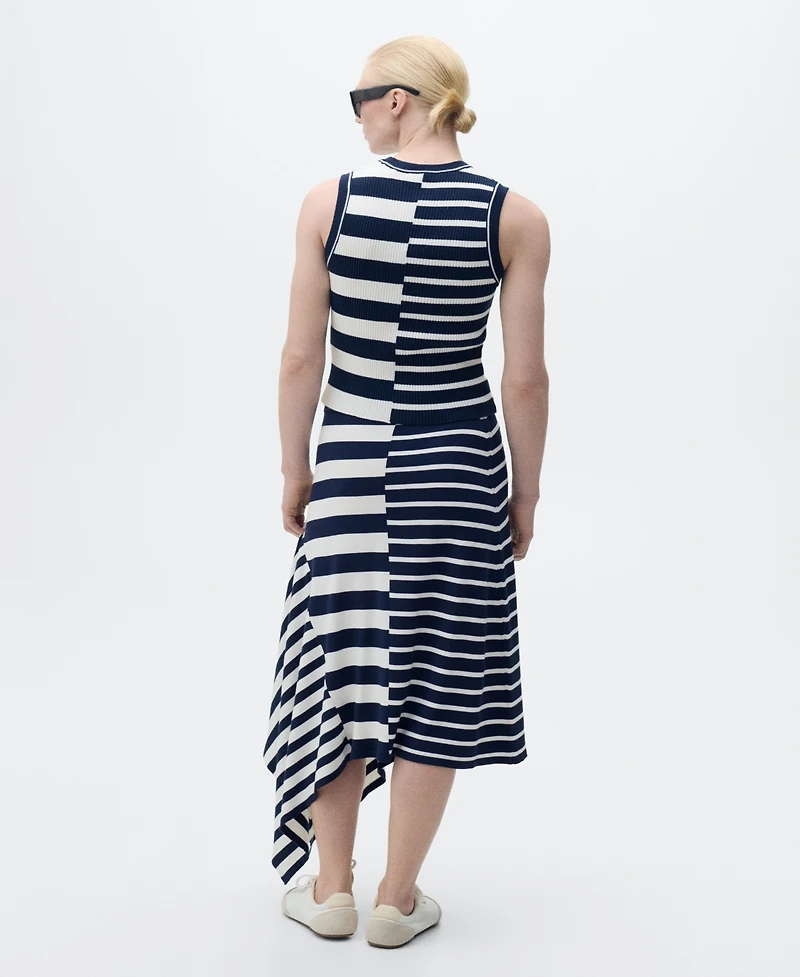 Mango Women's Asymmetrical Striped Knit Skirts
