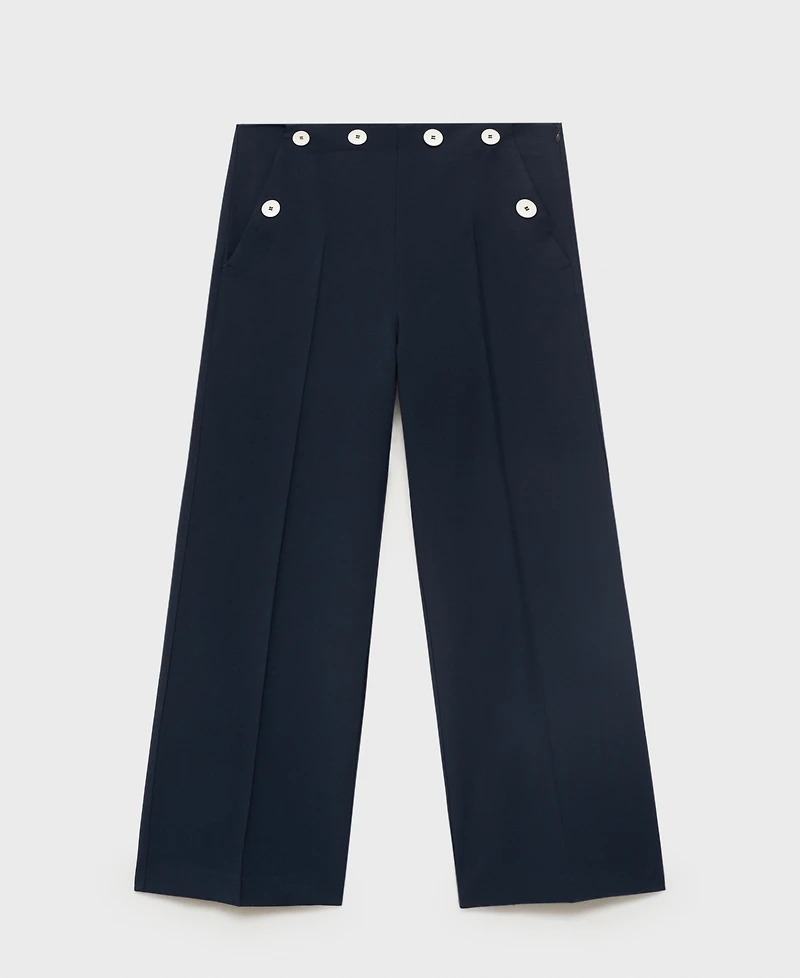 Mango Women's Contrasting Button Detail Straight Pants