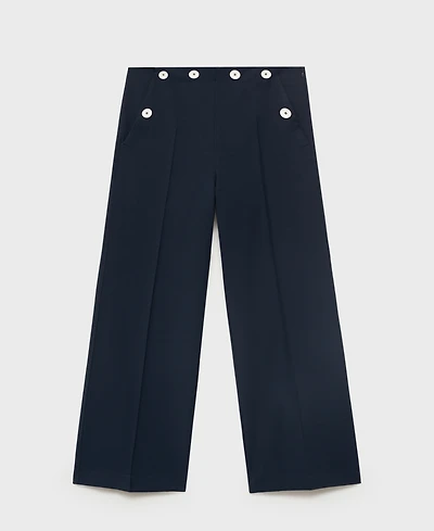 Mango Women's Contrasting Button Detail Straight Pants