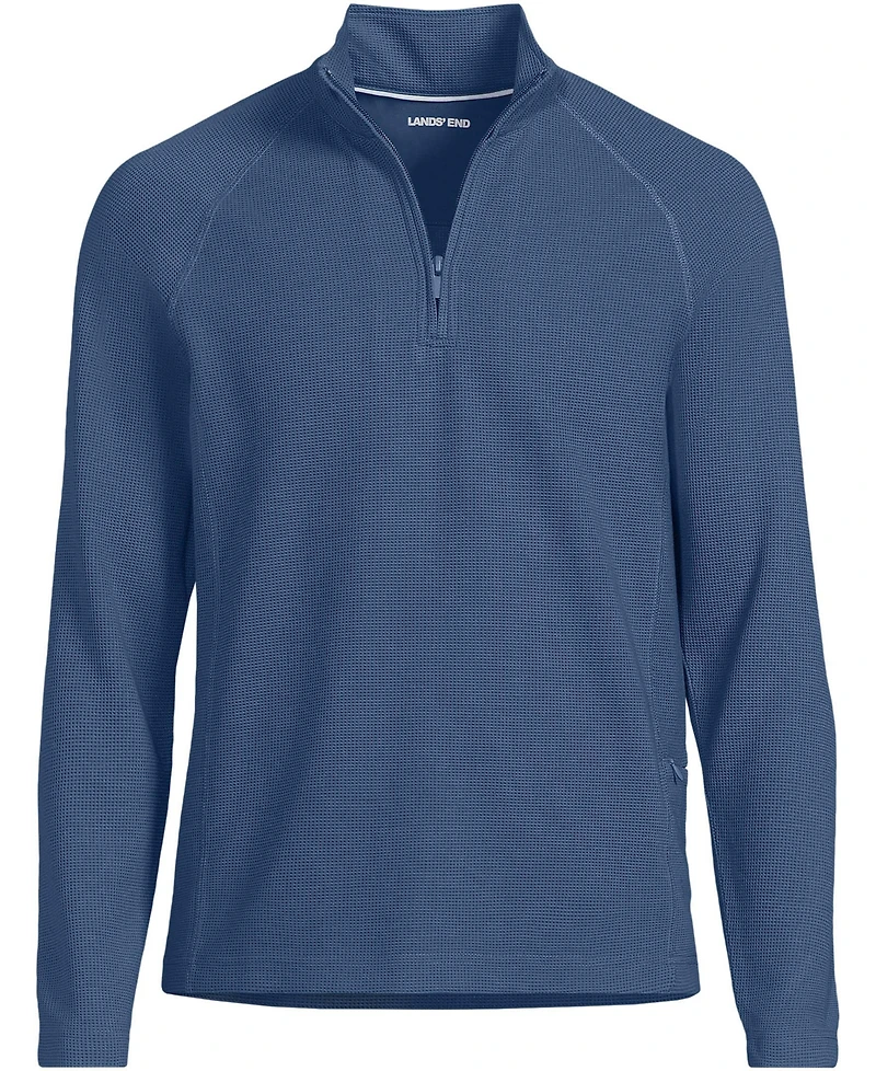 Lands' End Men's Long Sleeve Waffle Quarter Zip