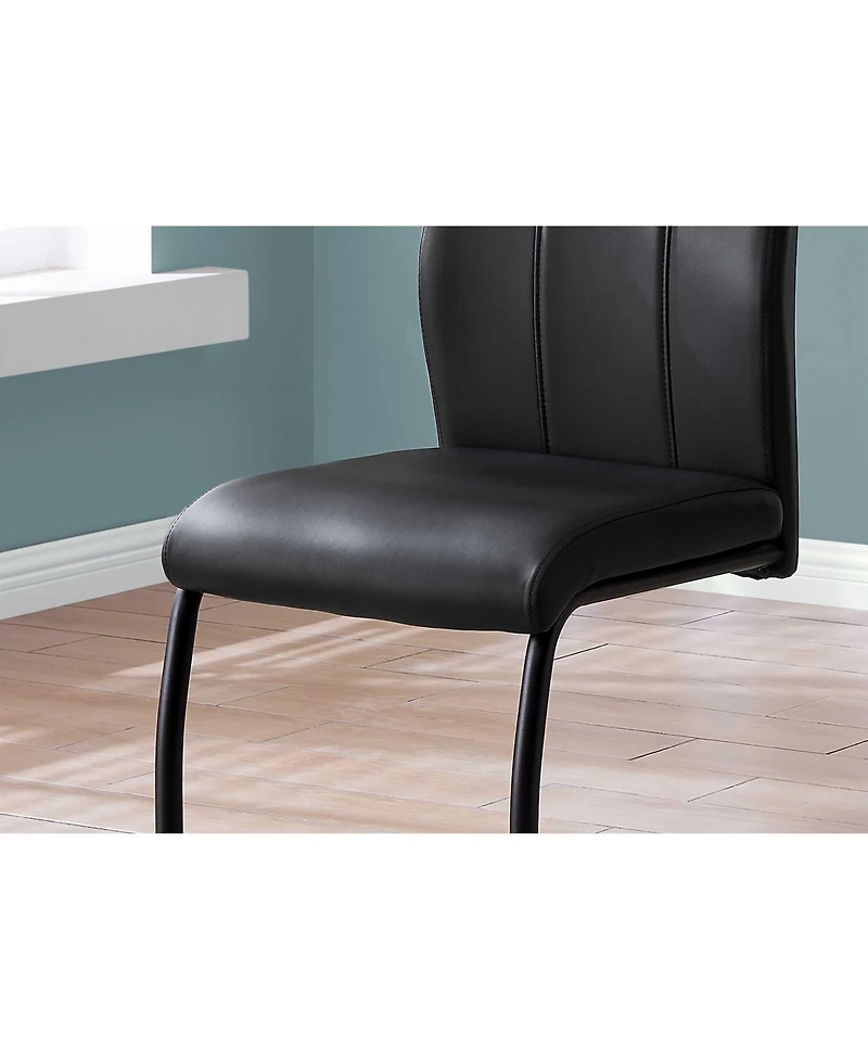Set of Two Upholstered Faux Leather Dining Side Chairs