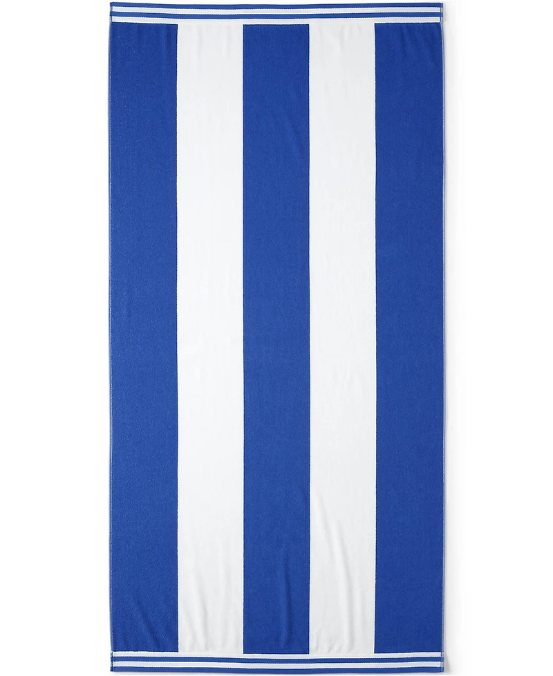 Lands' End Rugby Stripe Beach Towel
