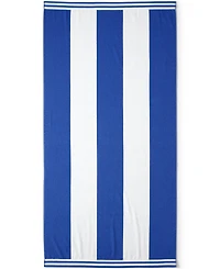 Lands' End Rugby Stripe Beach Towel