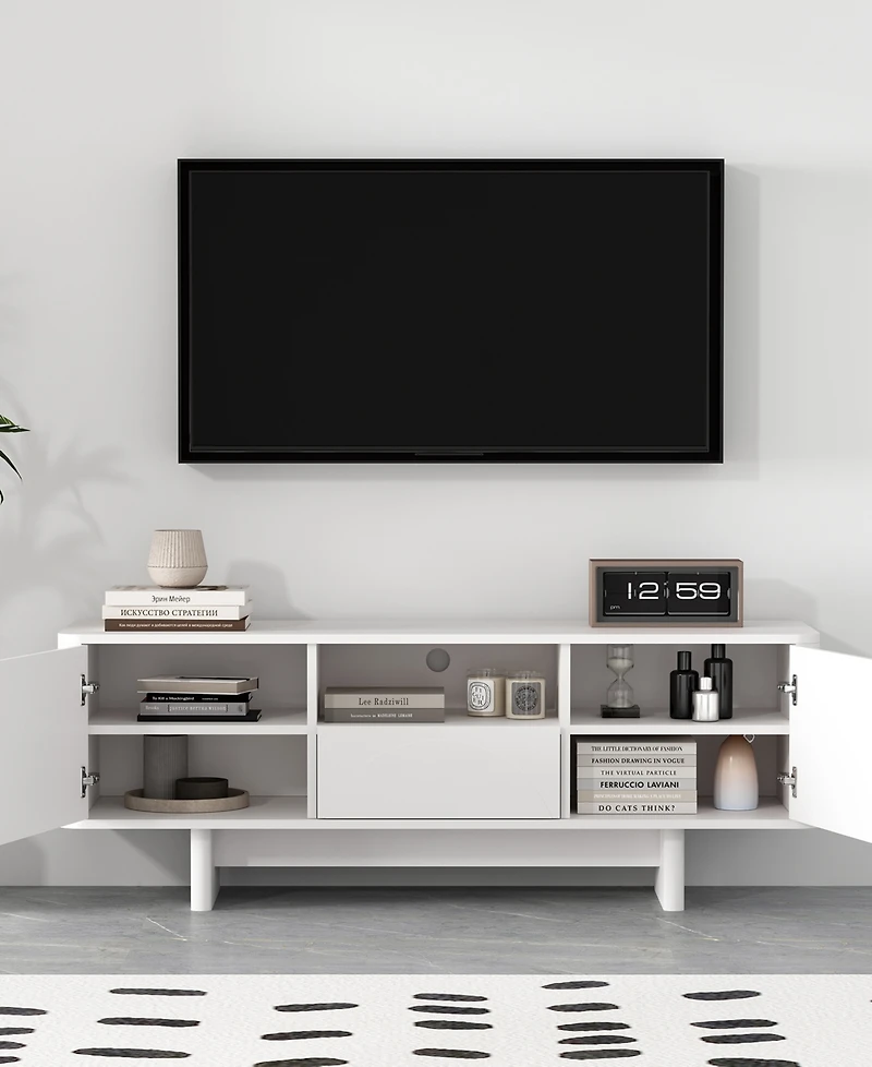 Manhattan Comfort Ella 59.1" Modern 5-Shelf Tv Stand Fits TVs up to 55"