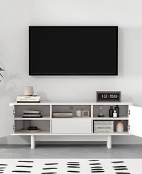 Manhattan Comfort Ella 59.1" Modern 5-Shelf Tv Stand Fits TVs up to 55"
