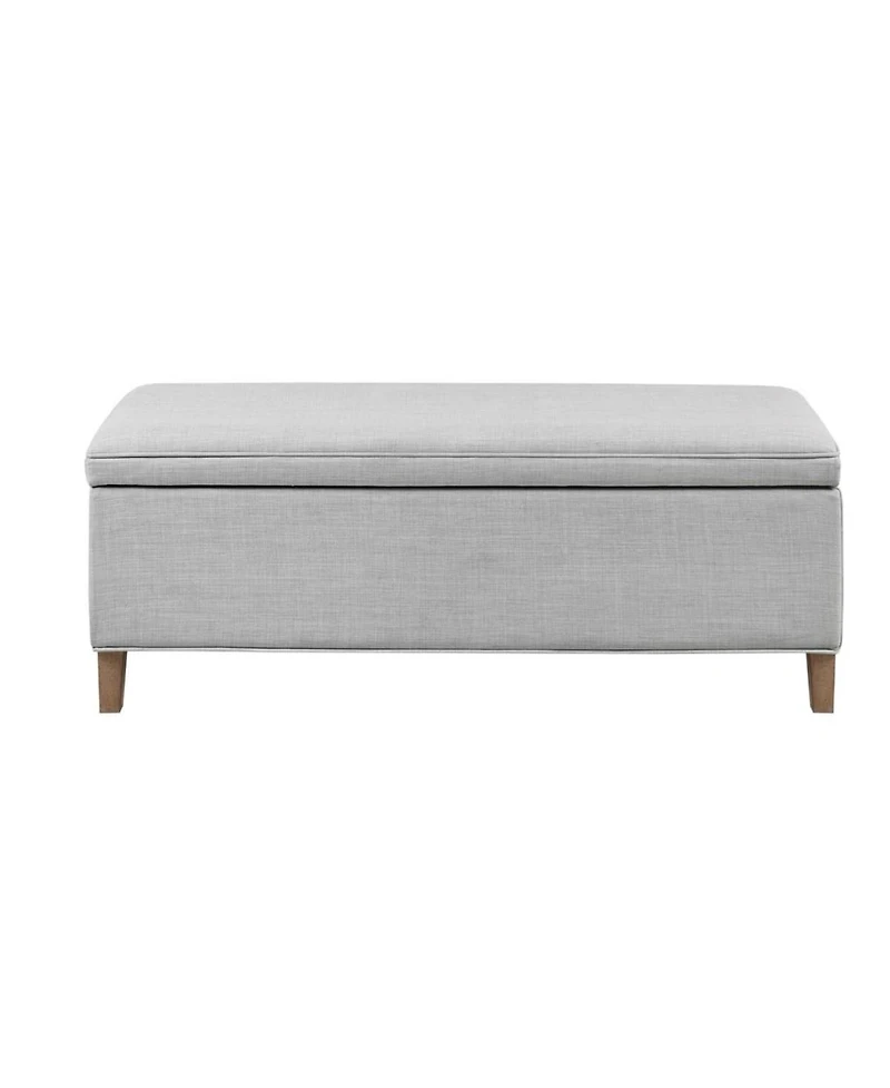 Rectangular Upholstered Storage Bench with Soft Close Lid, Solid Wood Legs for Entryway, Bedroom, or Living Room-The Pop Home