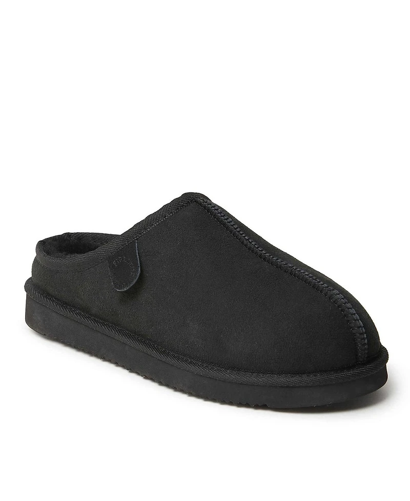 Dearfoams Men's Fireside By Grafton Genuine Shearling Clog Slipper