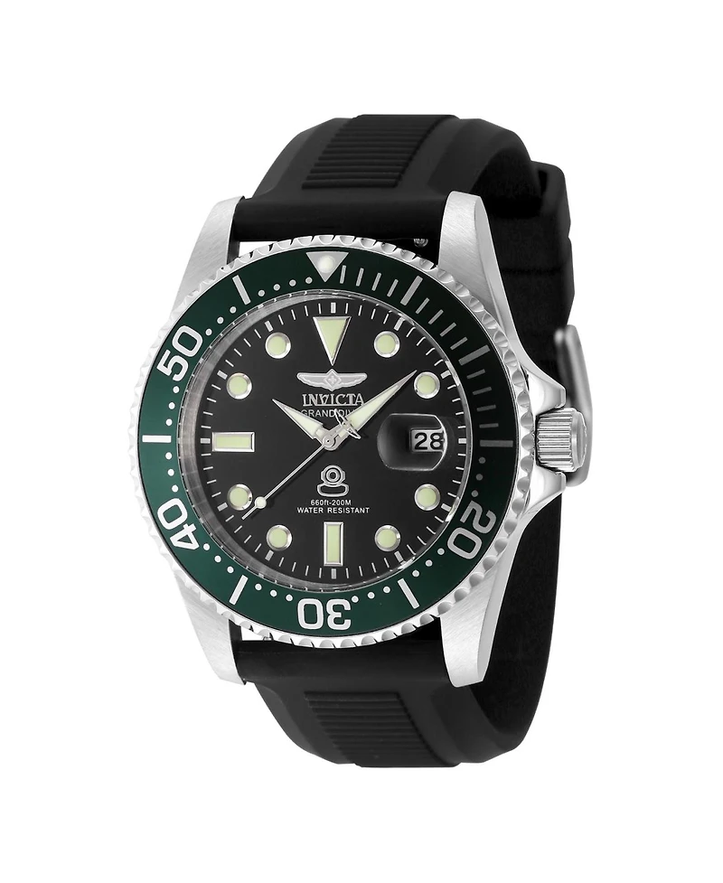 Invicta Men's 48214 Pro Diver Quartz 3 Hand Black Dial Watch