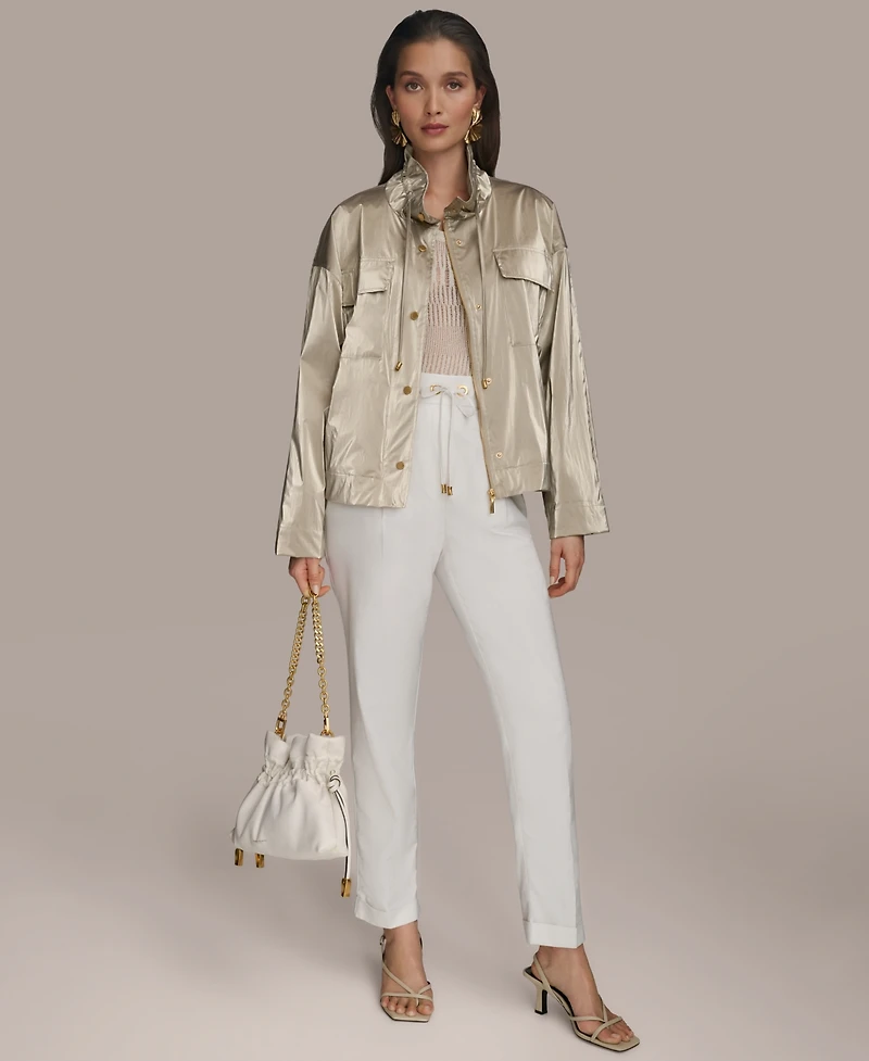 Donna Karan New York Women's Metallic Zip-Front Jacket