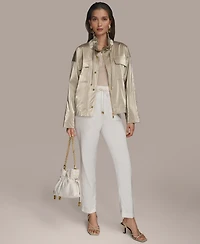 Donna Karan New York Women's Metallic Zip-Front Jacket