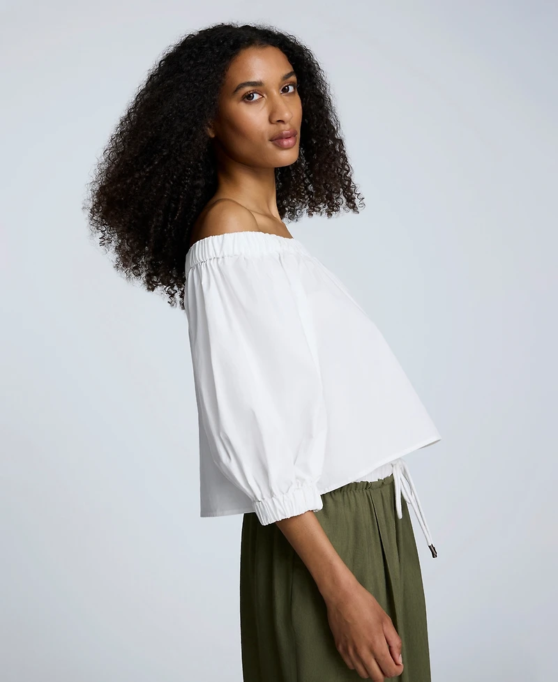 Kenneth Cole Women's Cropped Off-The-Shoulder Top