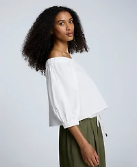 Kenneth Cole Women's Cropped Off-The-Shoulder Top