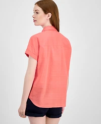 Tommy Hilfiger Women's Dobby Cotton Modern Camp Shirt