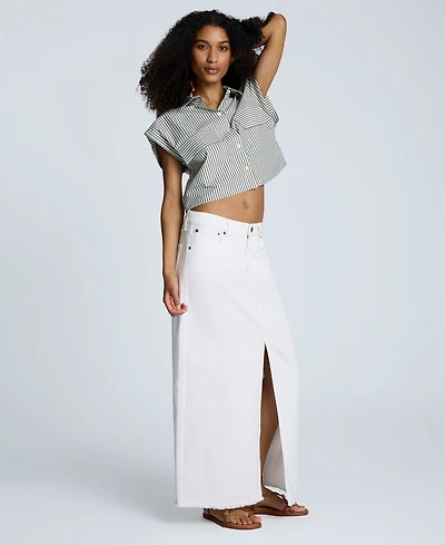 Kenneth Cole Women's Fray-Hem Slit-Front Maxi Skirt