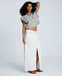 Kenneth Cole Women's Fray-Hem Slit-Front Maxi Skirt