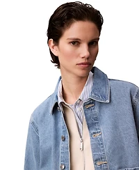 Calvin Klein Jeans Women's Cuffed Long-Sleeve Denim Jacket