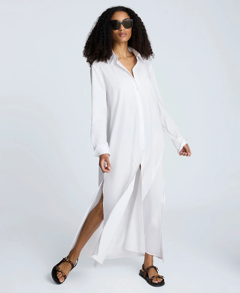 Kenneth Cole Women's Long-Sleeve Maxi Shirtdress