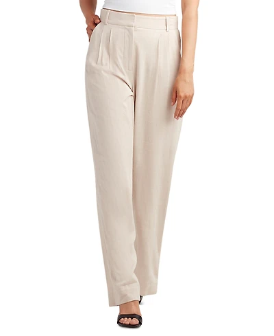 Bcx Juniors' Pleat-Front Mid-Rise Wide-Leg Pants