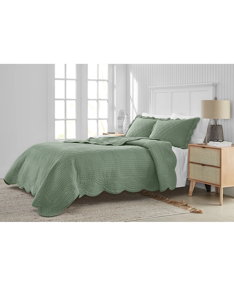 Charter Club Bailey Scallop 3-Pc. Quilt Set, Full/Queen, Exclusively at Macy's