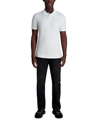 Karl Lagerfeld Paris Men's Textured Short-Sleeve Sweater Polo Shirt