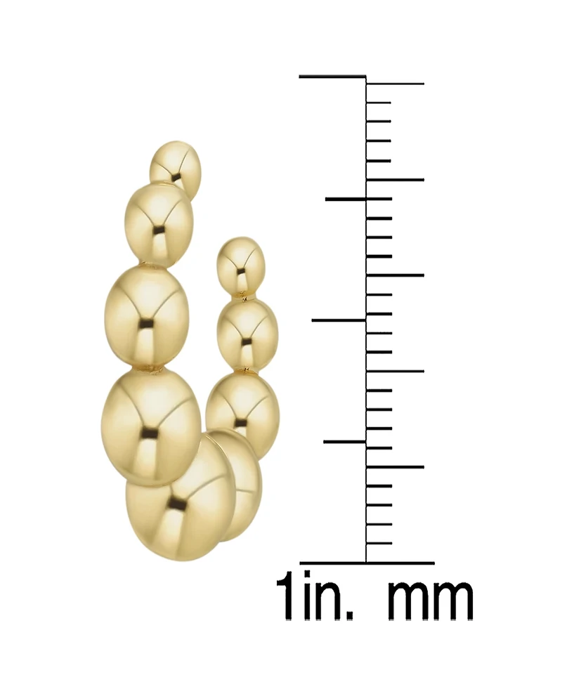Macy's Ball Bead Hoop 14K Gold Plate Earrings