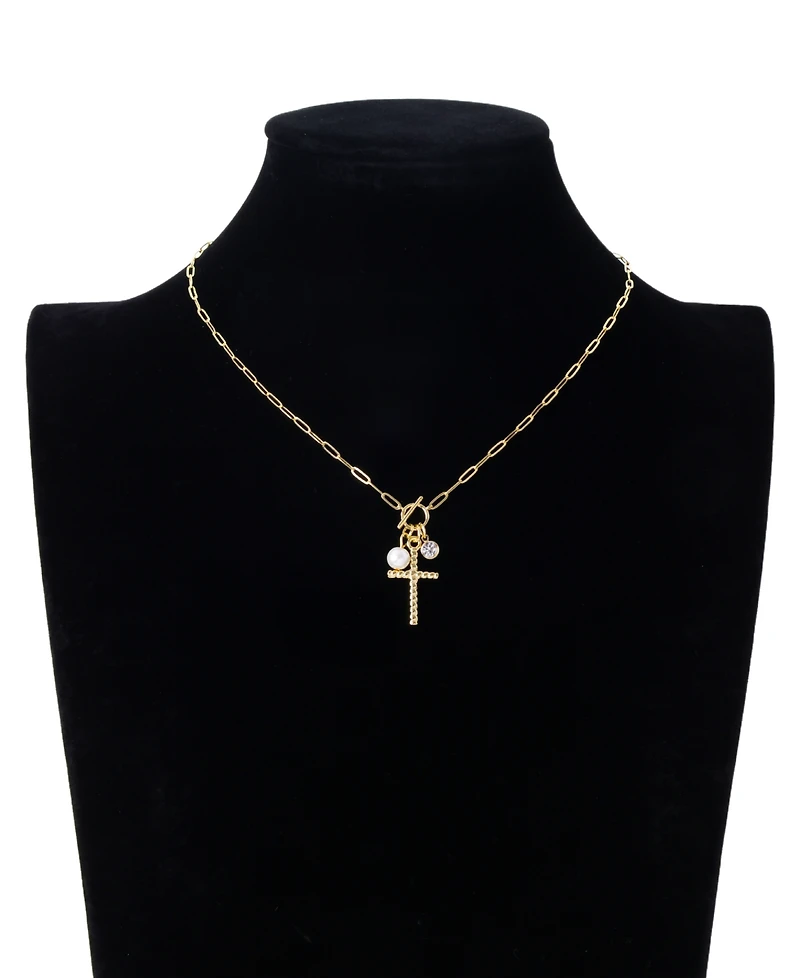 Unwritten Crystal Cross Charm Necklace