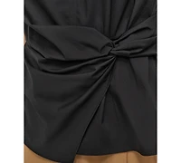 Dkny Women's Crewneck Twist-Waist Sleeveless Top