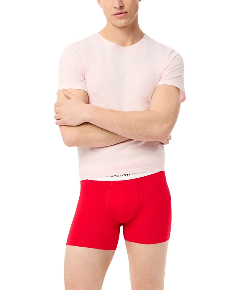 Lacoste Men's 3-Pk. Regular-Fit Logo Waistband 5" Boxer Briefs