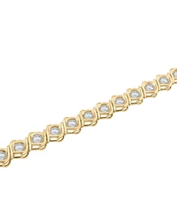 Diamond Swirl Bezel Link Bracelet (4 ct. t.w.) in 10k Gold, Exclusively at Macy's
