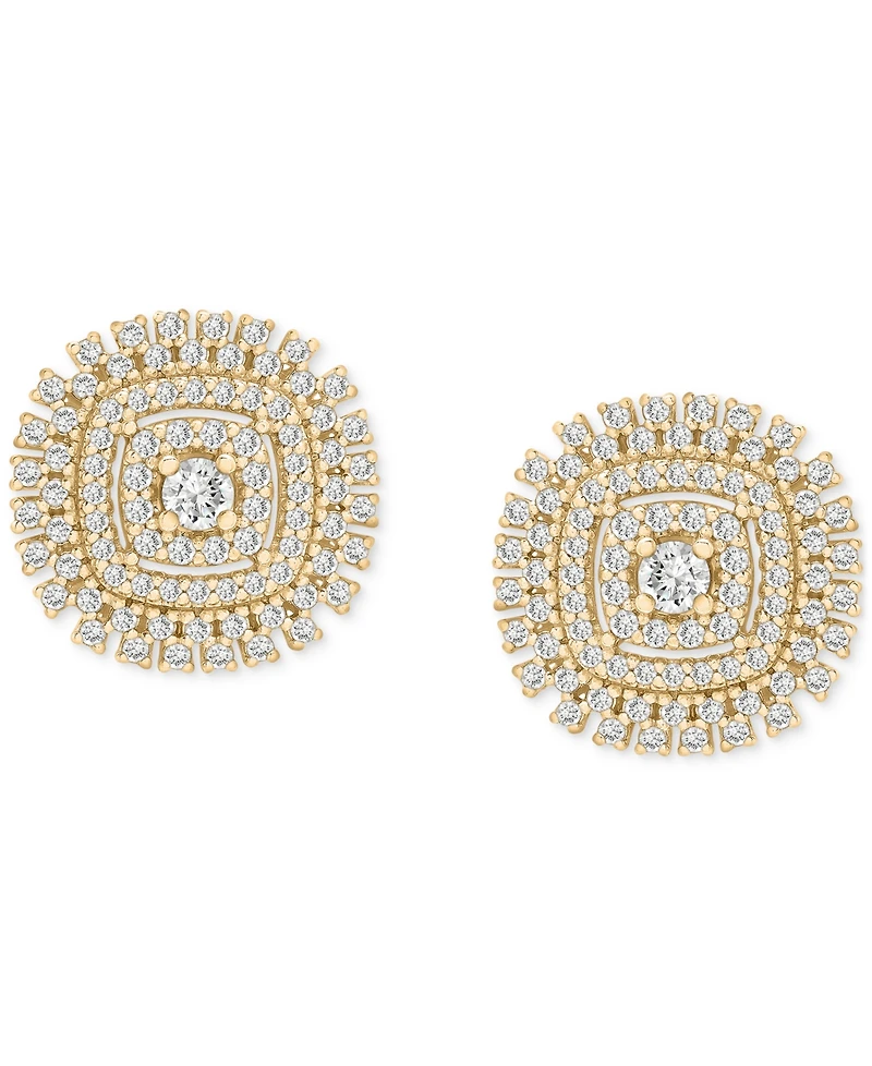 Diamond Openwork Cluster Stud Earrings (1 ct. t.w.) in 10k Gold, Exclusively at Macy's